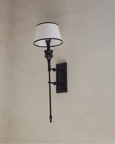 White Light Shade with Black Piping