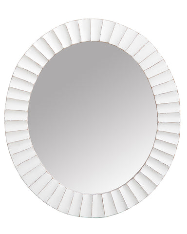 Infante Antique White Wood Mirror