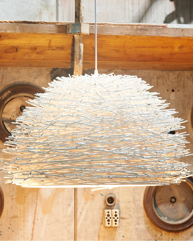 Rafale Textured Wood Pendant Light