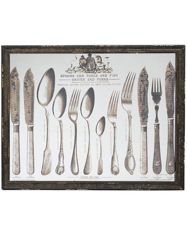 Couverts Decorative Mirror with Cutlery Design