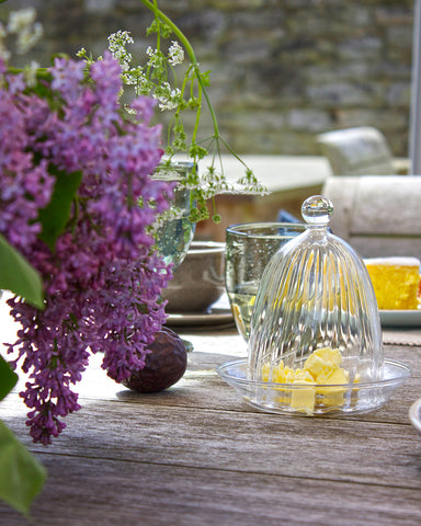 Round Glass Butter Dish