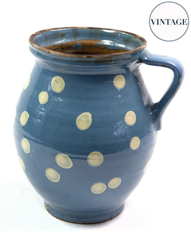 Rustic Blue Spotted Terracotta Pot