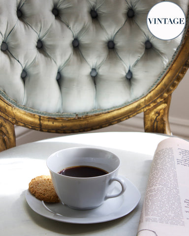 White Porcelain Cup & Saucer Set of Six