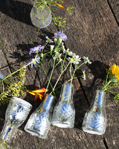 Asna Silvered Glass Bud Vase